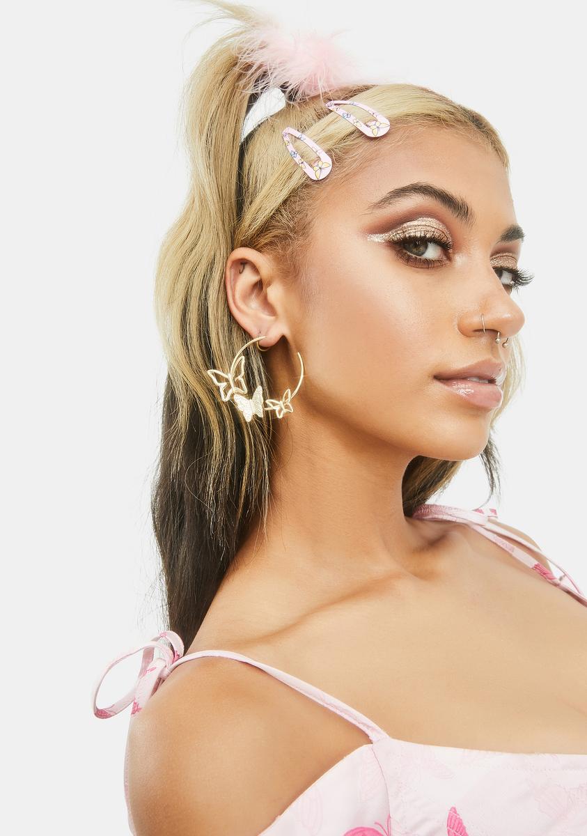 Butterfly Whispers Hoop Earrings Cheap