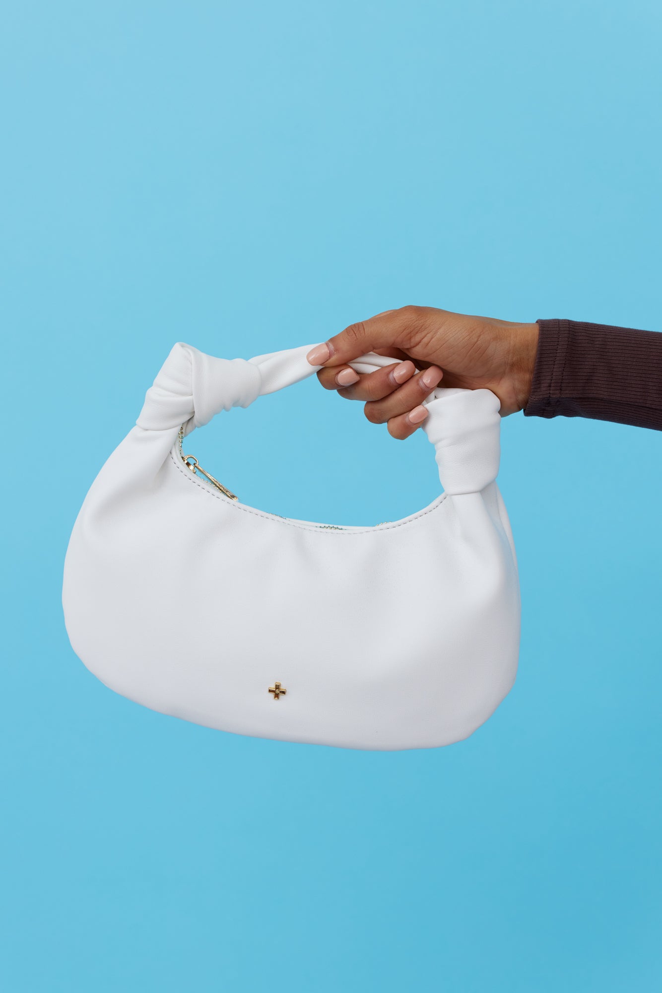 PETA AND JAIN Briley Croissant Bag White