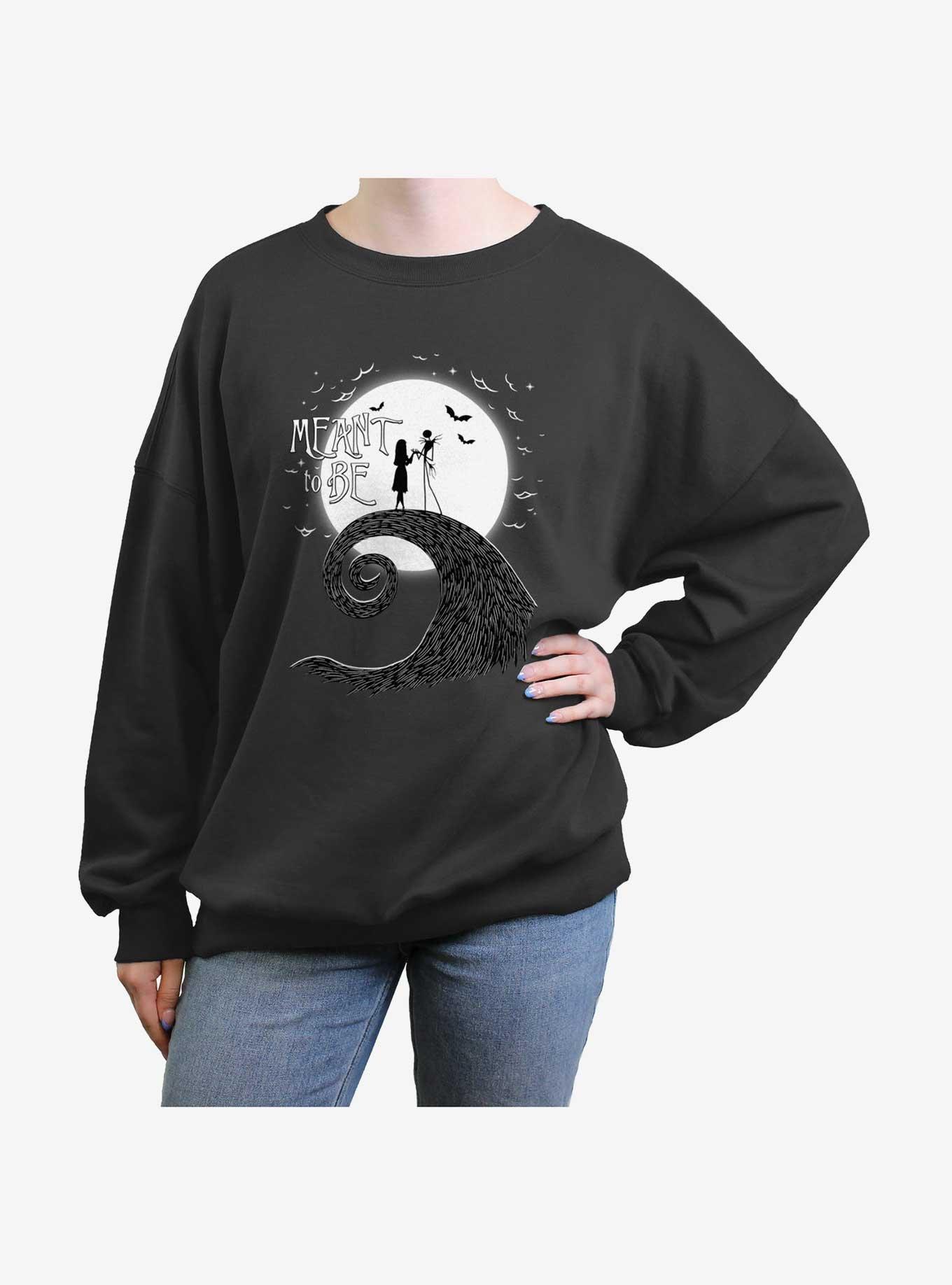 Disney The Nightmare Before Christmas Jack and Sally Meant To Be Womens Oversized Sweatshirt Limited Stock